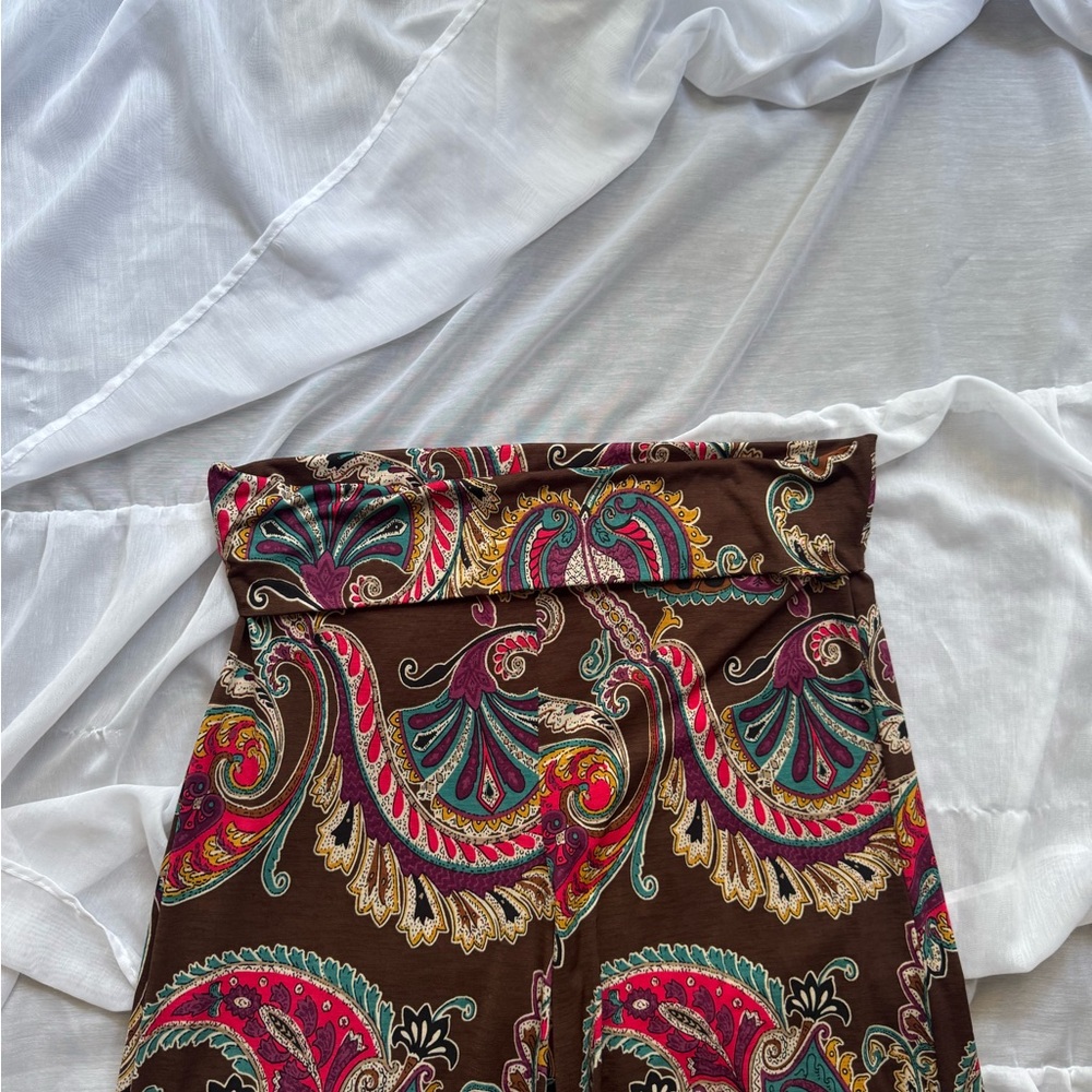 2 B Together Paisley Print Palazzo Pants - Picture 2 of 10